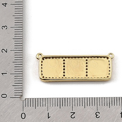 Brass Micro Pave Clear Cubic Zirconia Connector Charms CU-CBA30E8-01G-A03-1
