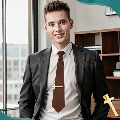 Brass Tie Clips BUTT-WH0024-064G-1