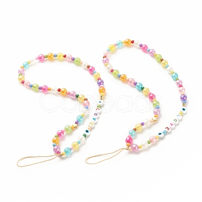 Word LOVE Acrylic Mobile Straps HJEW-JM00643-1
