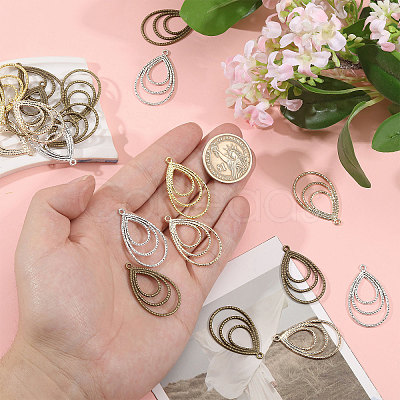 120Pcs 4 Colors Tibetan Style Alloy Pendants FIND-CA0010-59-1