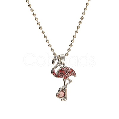 Alloy Colorful Rhinestone Pendant Necklaces for Kid FS-WG8D677-04-1