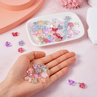 60Pcs 15 Styles Transparent Glass Pendants FIND-TA0004-51-1