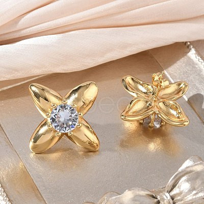 304 Stainless Steel Pave Cubic Zirconia Stud Earrings SA-CBA2696-30G-01-1