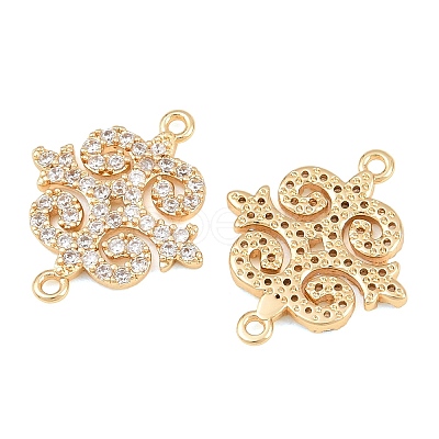 Brass Micro Pave Clear Cubic Zirconia Connector Charms CU-CBA7BFE-03F-G-1