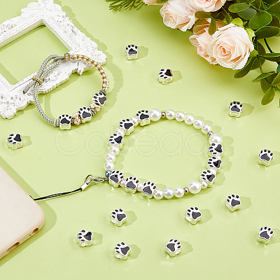 24Pcs Silver Color Plated Alloy Enamel European Beads ENAM-DC0002-23-1