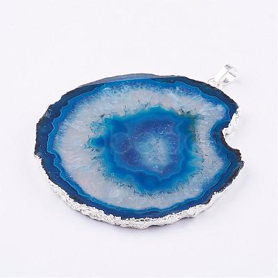 Natural Agate Big Pendants G-P305-E05-S-1