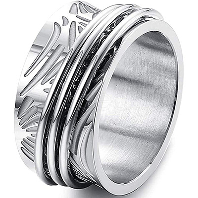 Retro Rotatable 304 Stainless Steel Finger Rings FS-WG84C22-05-1