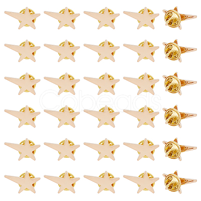 SUPERFINDINGS 30Pcs Star Alloy Brooches AJEW-FH0004-31A-1