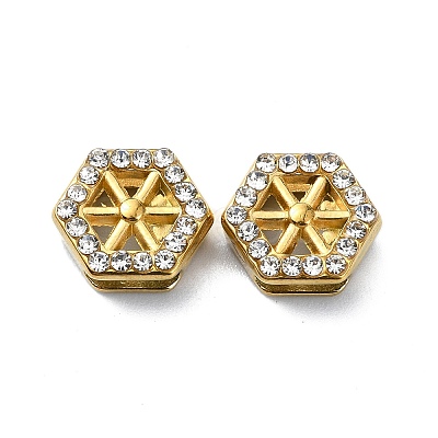 Ion Plating(IP) 304 Stainless Steel Slide Charms STAS-C089-06I-G-1