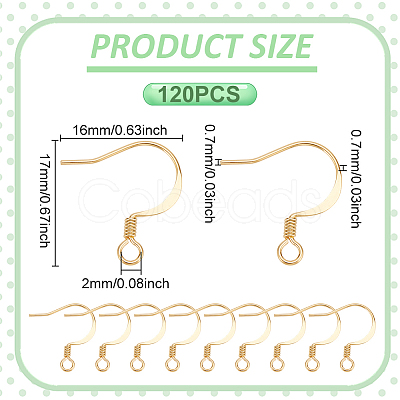 120Pcs Brass Earring Hooks KK-UN0004-54-1