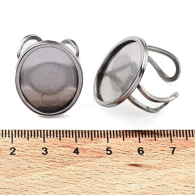 Non-Tarnish 304 Stainless Steel Cuff Pad Ring Settings STAS-M333-02B-P-1
