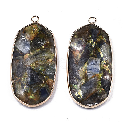 Assembled Synthetic Pyrite and Kyanite/Cyanite/Disthene Pendants G-R481-08-1
