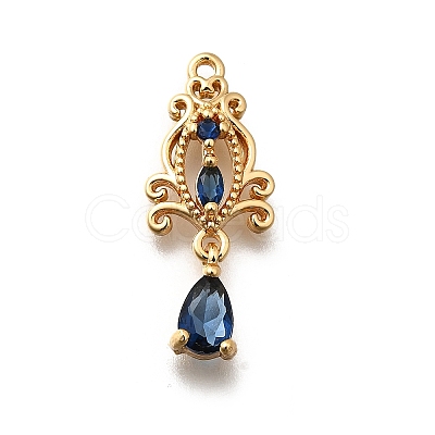 Brass Micro Pave Cubic Zirconia Pendants KK-K378-65G-02-1