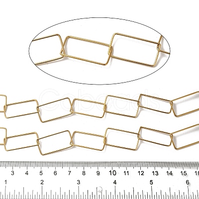Ion Plating(IP) 304 Stainless Steel Rectangle Link Chains CHS-Q006-01G-1