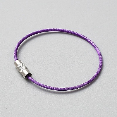 Carbon Steel with PVC Wire Cord AJEW-WH0314-897H-1