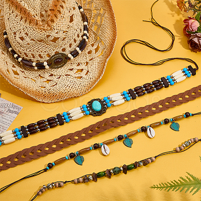 4Pcs 4 Styles Imitation Leather Hat Bands DIY-PH0035-93-1