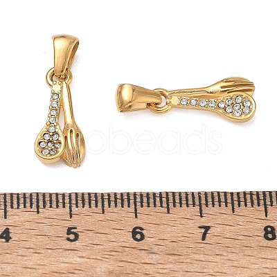 304 Stainless Steel Rhinestone Pendants RB-CBA7A56-07G-1