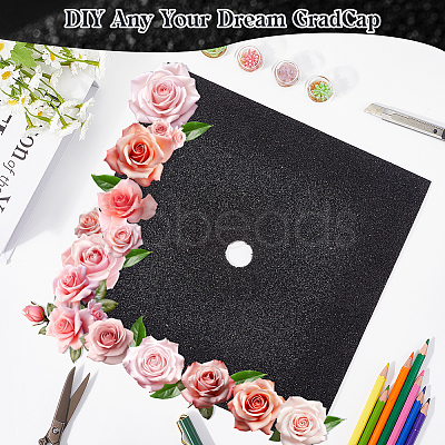Square EVA Glitter Graduation Cap Topper Stickers DIY-WH20053-05C-1