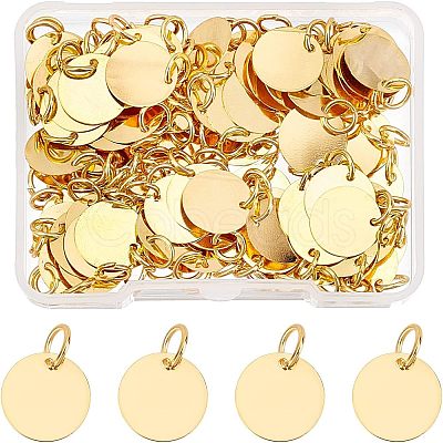 100Pcs Brass Stamping Blank Tag Charms KK-FH0002-60G-1
