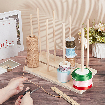4 Spools Wooden Thread Holder DIY-WH0308-732-1
