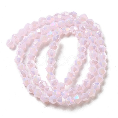 Imitation Jade Electroplate Glass Beads Strands GLAA-F029-J4mm-A02-1