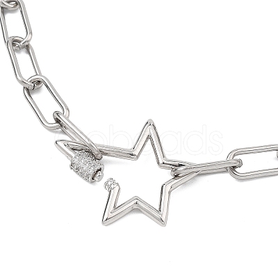 304 Stainless Steel Paperclip Chain Necklaces NJEW-JN06369-01-1
