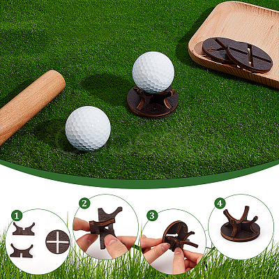 4Pcs Plywood Golf Display Stands for Display Golf Bal ODIS-WH0079-086-1