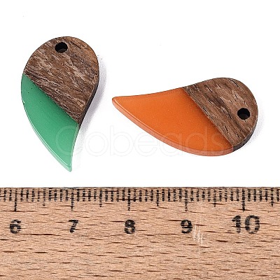 Opaque Resin & Walnut Wood Pendants RESI-N053-30-1