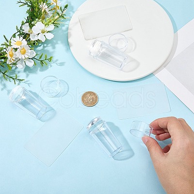 Plastic Nail Art Stamper Scraper with Cap MRMJ-CP0001-53-1