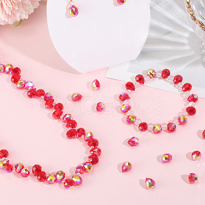 2 Strands Electroplate Glass Beads Strands EGLA-PA0001-01B-1