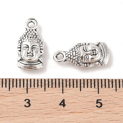 Tibetan Style Alloy Buddha Head Pendants X-TIBEP-M031-05AS-1