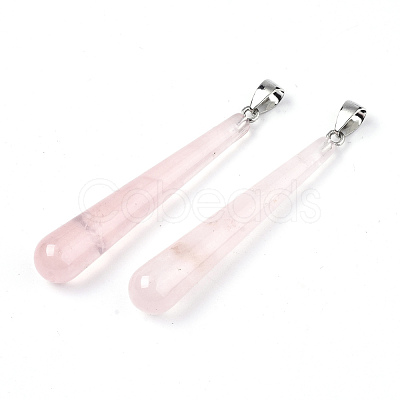 Natural Rose Quartz Big Pendants G-T131-17H-1