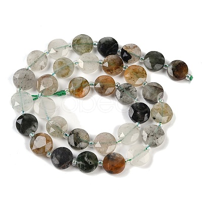 Natural Green Rutilated Quartz Beads Strands G-C116-A24-01-1