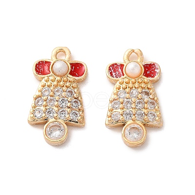 Brass Micro Pave Cubic Zirconia Pendants X1-KK-D420-01G-04-1