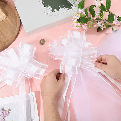 Polyester Pull Bows with Gauze Fabric AJEW-WH0485-10-1