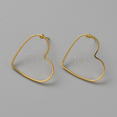 Golden Brass Hollow Geometric Stud Earrings EJEW-WH0012-127J-1