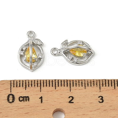 Brass Micro Pave Cubic Zirconia Pendants KK-C107-05P-1