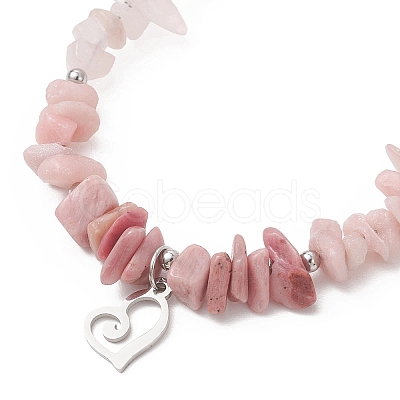 Natural Mixed Gemstone Chip Beaded Bracelest BJEW-JB12976-05-1
