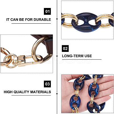 2Pcs 2 Style Resin Bag Handles DIY-GN0001-02B-1
