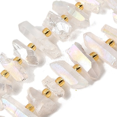 Electroplated Natural Quartz Crystal Beads Strands G-F800-F11-1