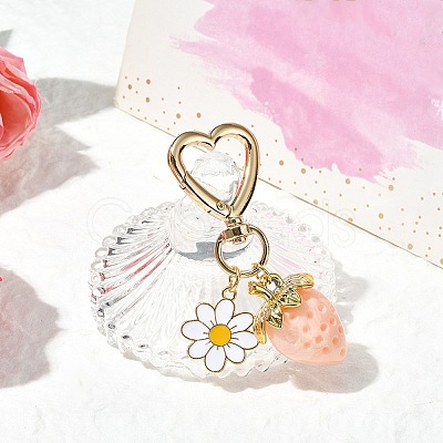 Acrylic Strawberry Pendant Decoration HJEW-SW00120-04-1