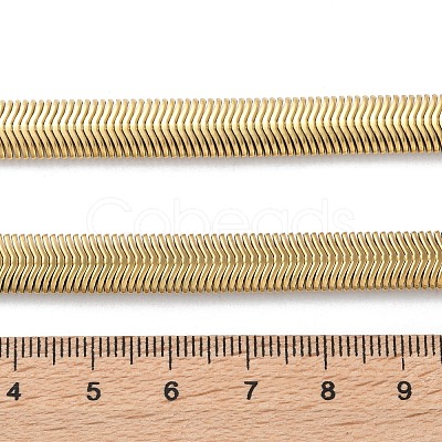 316 Surgical Stainless Steel Flat Snake Chain Necklaces LS-NJEW-P324-01G-1