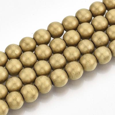 Electroplate Non-magnetic Synthetic Hematite Beads Strands G-R363-10mm-01-1