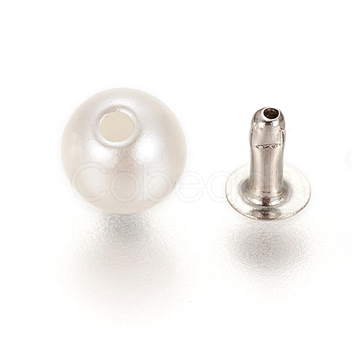 ABS Plastic Imitation Pearl Rivet Studs KY-L076-A-01-1