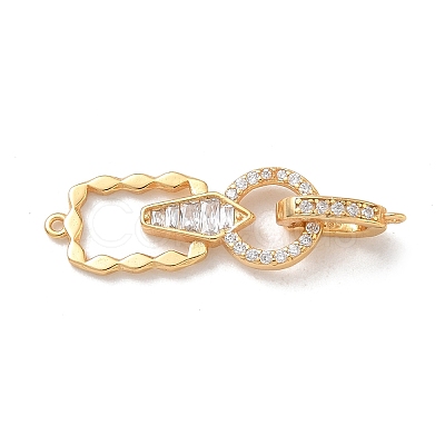 925 Sterling Silver Micro Pave Clear Cubic Zirconia Fold Over Clasps SE-CBAF1B0-02G-1