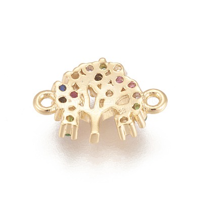Brass Micro Pave Cubic Zirconia Links ZIRC-L078-007G-NR-1