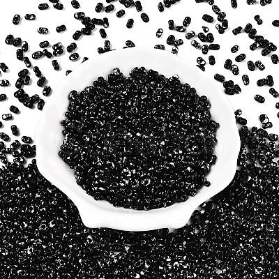 Picasso Spray Painted Glass Seed Beads SEED-T006-04-37-1