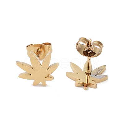 PVD Vacuum Plating 304 Stainless Steel Stud Earrings for Women EJEW-A048-42B-G-1