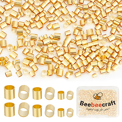 Beebeecraft 600Pcs 3 Styles Brass Spacer Beads KK-BBC0011-70G-1