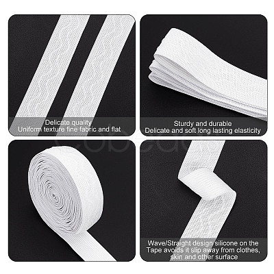 Gorgecraft 10 Yards Non-slip Transparent Silicone Polyester Elastic Band SRIB-GF0001-26B-01-1